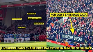 ❤️🇵🇸 Liverpool Fans Ruin a minute of Silence for Israel and Chant Free Palestine