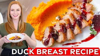 Pan-Seared Duck Breast with Plum Sauce & Mashed Sweet Potatoes