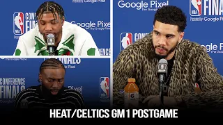 Jayson Tatum, Jaylen Brown, Marcus Smart x Coach Mazzulla React To Celtics Game 1 vs Heat | 2023 ECF