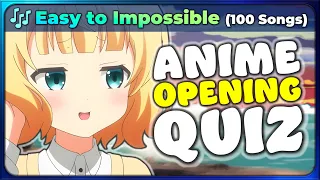 🎸 Anime Opening Quiz: 100 Songs! 【Very Easy → Impossible】
