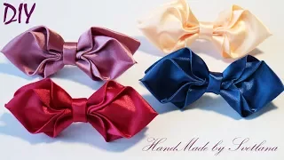 Бантики из атласной ленты  Канзаши для начинающих Satin ribbon bow Laco de fita