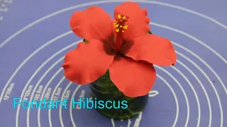 How to make fondant Hibiscus without cutter/sugar paste hibiscus/hibiscus making