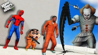 SHINCHAN ESCAPING PRISION WITH AVENGER ARMY IN GTA 5 | THUGBOI MAX