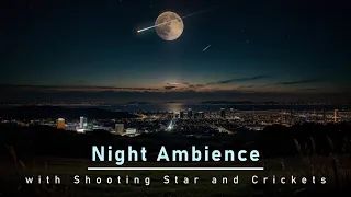 Night ambience 4Hours ✨ Shooting Star 🦗 Crickets 🌳 Relax with Nature sound ASMR