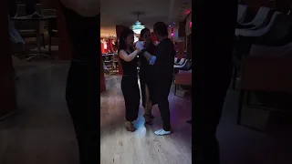 Tango with both of beautiful follower