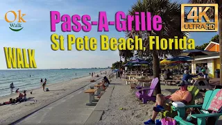 4K Pass-A-Grille, St Pete Beach, Florida -  USA Walking Tour Tampa Bay Area