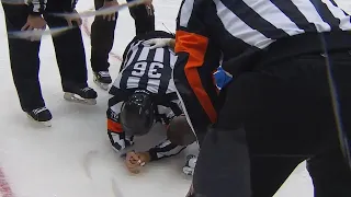 NHL: Injury to the Referee(Leaves Game)