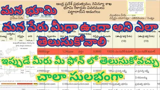 How To check Andhra Pradesh Land Records In Online In Telugu || How To Know Mee Bhoomi Land Records