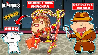 Monkey king shinchan used 999 iq in super sus 😱🔥 | Shinchan playing among us 3d 😂 | funny game