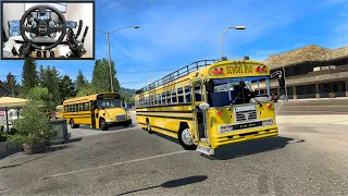 Riding the Legendary American School Bus - American Truck Simulator  - Moza R9