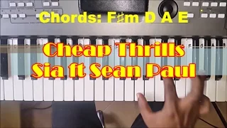 How To Play Sia Cheap Thrills - Chords & Bass - Piano Tutorial - ft. Sean Paul