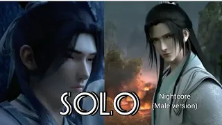 //solo//nightcore (male version) by feat . demi lovato/thousand autumns /scumbag system