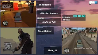 GTAMarathon 2021 - Grand Theft Auto: San Andreas Any% No AJS by Theodoros vs. DiskoSpider vs. RoK_24