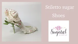 Sugar peony stilettos shoes حذاءالكعب العالي مع  زهرة البيوني من عجينة السكر