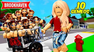 A ÓRFÃ TEVE 10 BÊBES GÊMEOS E FOI ABANDONADA | Historinha ROBLOX | Brookhaven RP🏡