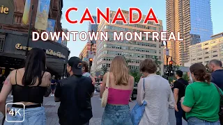 Downtown Montreal Walking Tour 4K - CANADA 2023