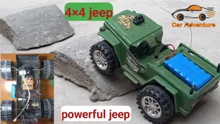 how to make 4*4 powerful jeep#@caradventureshow#rc jeep#4*4 jeep#power