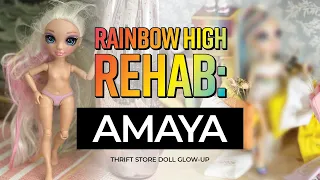 DOLL REHAB - The WORST hair I've ever done - Rainbow High AMAYA Rehab & Restyle Thrifted Doll
