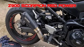 Kawasaki Z900 Scorpion Red Power Slip On Exhaust Fitting And Test Ride