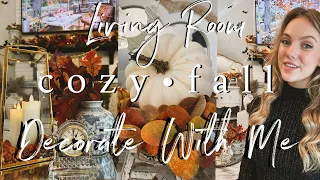 LIVING ROOM FALL DECORATE WITH ME 2023🍁 Early Halloween DIY Decor | cozy cottage fall decorating 🎃