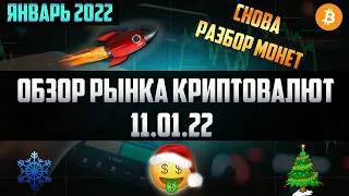 Обзор рынка криптовалют 11.01.22. Январь 2022. Разбор монет из комментов. Хайповые монеты для buy!