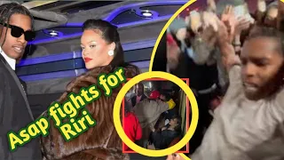 Pregnant Rihanna boyfriend protects her at the nightClub during a fight