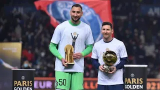 Messi and Donnarumma  shows off Ballon d'Or Trophée Yachine  as PSG fire blanks #Shorts