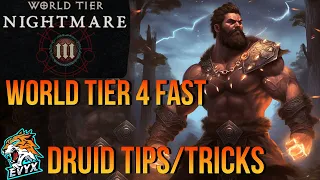 HOW TO UNLOCK WORLD TIER 4 FAST ON DRUID! Tips and Tricks!!