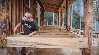 TIMBER FRAME CABIN HOMESTEAD | OFF GRID | FRAMING THE FRONT PORCH