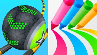 Pencil-Rush-3D vs Going-Ball | All Levels Gameplay Walkthrough - Android, iOS, iPad