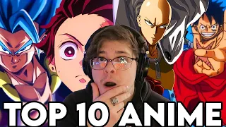 FIRST TIME Reacting to ANIME TOP 10 God Tier Animation Anime Fights