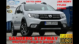 #AUTO27​ - SPRZEDANA - TEST -DACIA SANDERO STEPWAY 90KM benzyna.2018r. REFLEX SILVER! Tylko 25TKM!