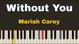 Mariah Carey - Without You  ( Easy  Piano Tutorial  With  Sheet )