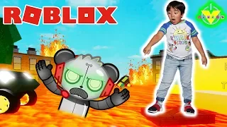 RYAN PLAYS FLOOR IS LAVA on ROBLOX against ROBO COMBO ! Let's Play