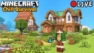 Building a Saw Mill and Tree Farming Area - Minecraft Chill Survival Let's Play
