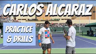 Carlos Alcaraz & Bernardo Munk Mesa Practice & Drills - Indian Wells 2024