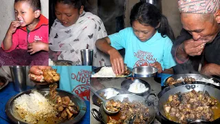 jungle family + Bhumi Family || Chicken curry in dinner ||