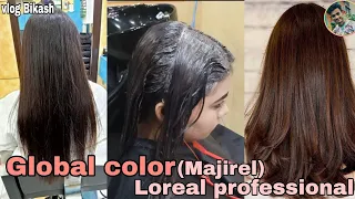 Loreal professional Majirel Brilliant Golden Iridiscent Blonde Hair Colouring Tutorial.@bikashhairstyles1130