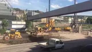 Bohren vor dem  Planetarium: LÄUFT auf der Nesenbach-Düker Baustelle [#S21 am 29.6.15]