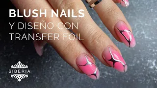 Blush nails | EFECTO BLUSH EN UÑAS + diseño con transfer foil