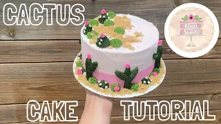 Cactus Buttercream Cake Tutorial