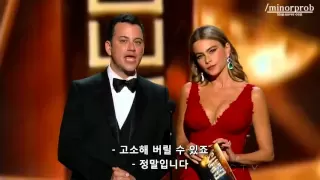 Jimmy Kimmel & Sofia Vergara presenting at Emmys 2013 (Korean sub)