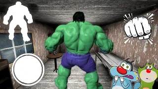 Escaping As Hulk in Granny's Old House With Oggy and Jack