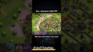 This insane! How I destroyed a MAX TH9 with Only Wall Breakers & Bat Spells Clash of Clans #coc
