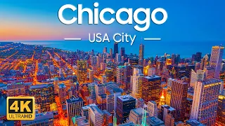 Chicago 4K Video UHD - Relaxing Piano Music, Beautiful Nature Scenic | Stress Relief, Anxiety Relief