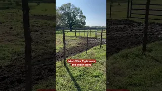 Jake’s Wire Tighteners and Cedar Stays.   Fence improvement.