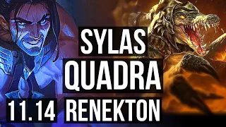 SYLAS vs RENEKTON (MID) | Quadra, 1400+ games, Legendary | KR Challenger | v11.14