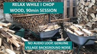 Chopping Wood In The Village | Village Ambience | Relaxing Sounds For Focus On Work Or Study