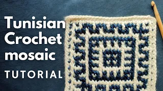 How to do Tunisian crochet mosaic and how to read Tunisian mosaic charts