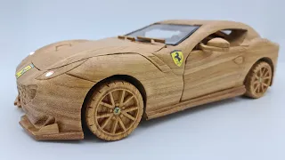 Wood carving - DIY Ferrari F12tdf Cristiano Ronaldo CR7 extremely simple wooden - woodworking